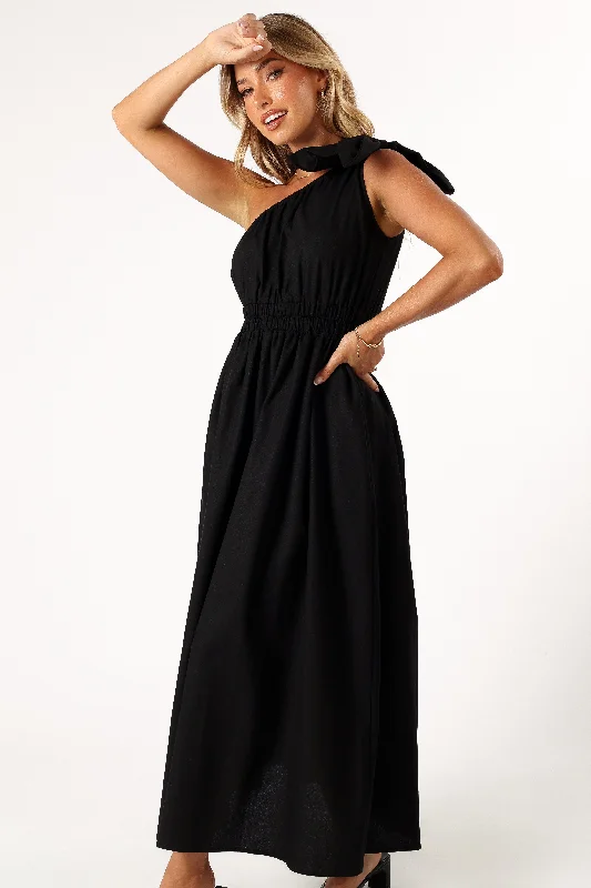 Kailey One Shoulder Maxi Dress - Black