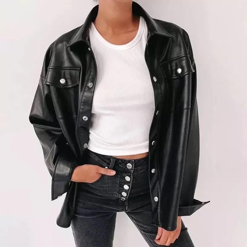 "LEATHER" BLOUSE