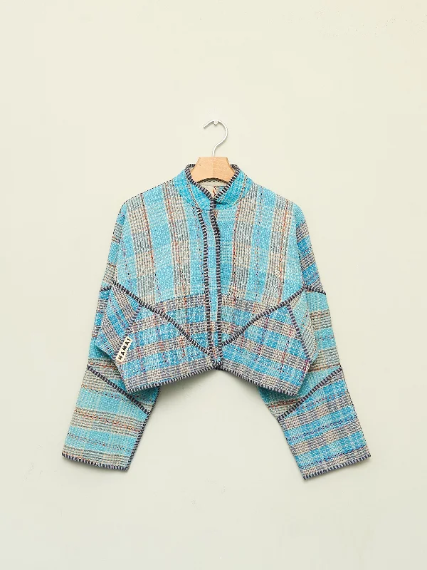 The Kaira Cropped Quilted Patchwork Kantha Jacket