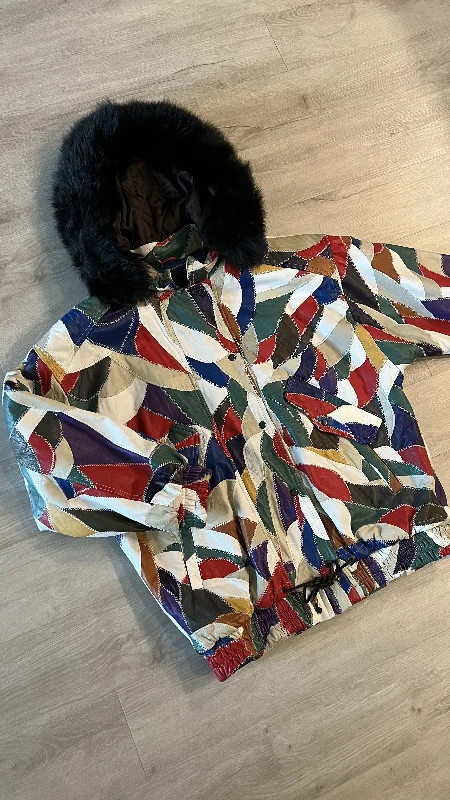 Vintage 80’s Deadstock Patchwork Leather Winter Jacket