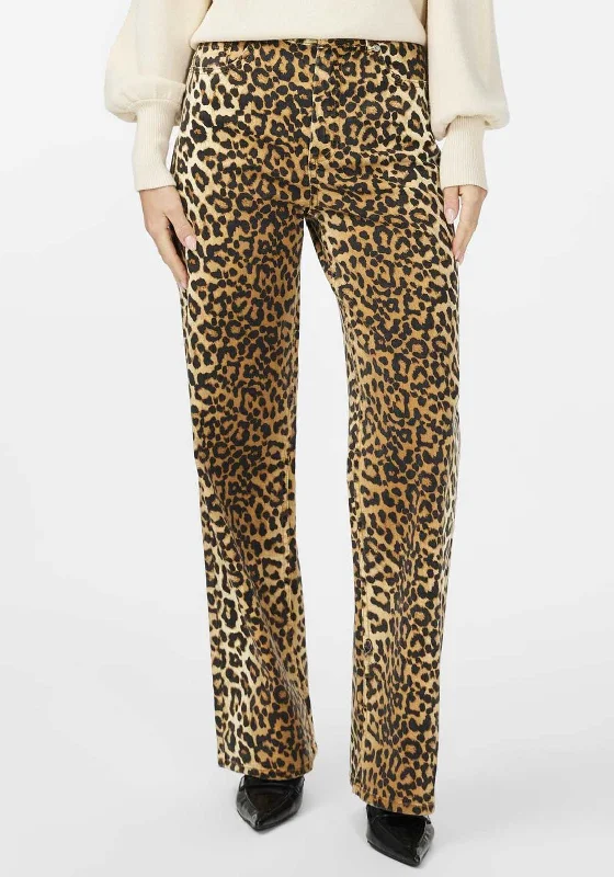 Y.A.S Leonora Leopard Print High Waist Jeans, Nomad