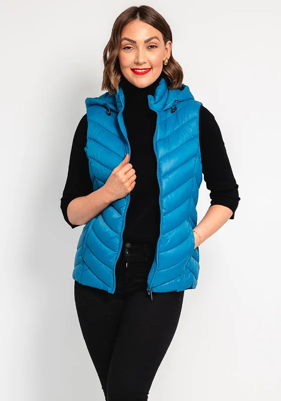 Leon Collection Lightweight Quilted Gilet, Teal